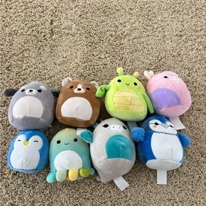 Squishmallows Plush Toy Collection - Gray, Brown, Green, Pink, Blue